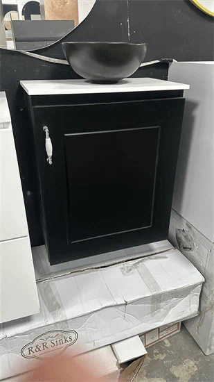 ארון דלת אחת 50/29 שיש+ כיור מונח